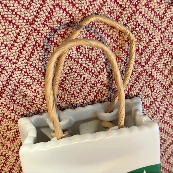 Retired Starbucks White ceramic gift card holder mini bag - Picture 6 of 8